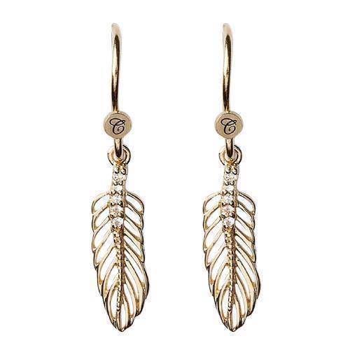 Image of Christina Collect Forgyldt sterling sølv Feathers Smukke ørehængere, findes også i sølv, model 670-G03